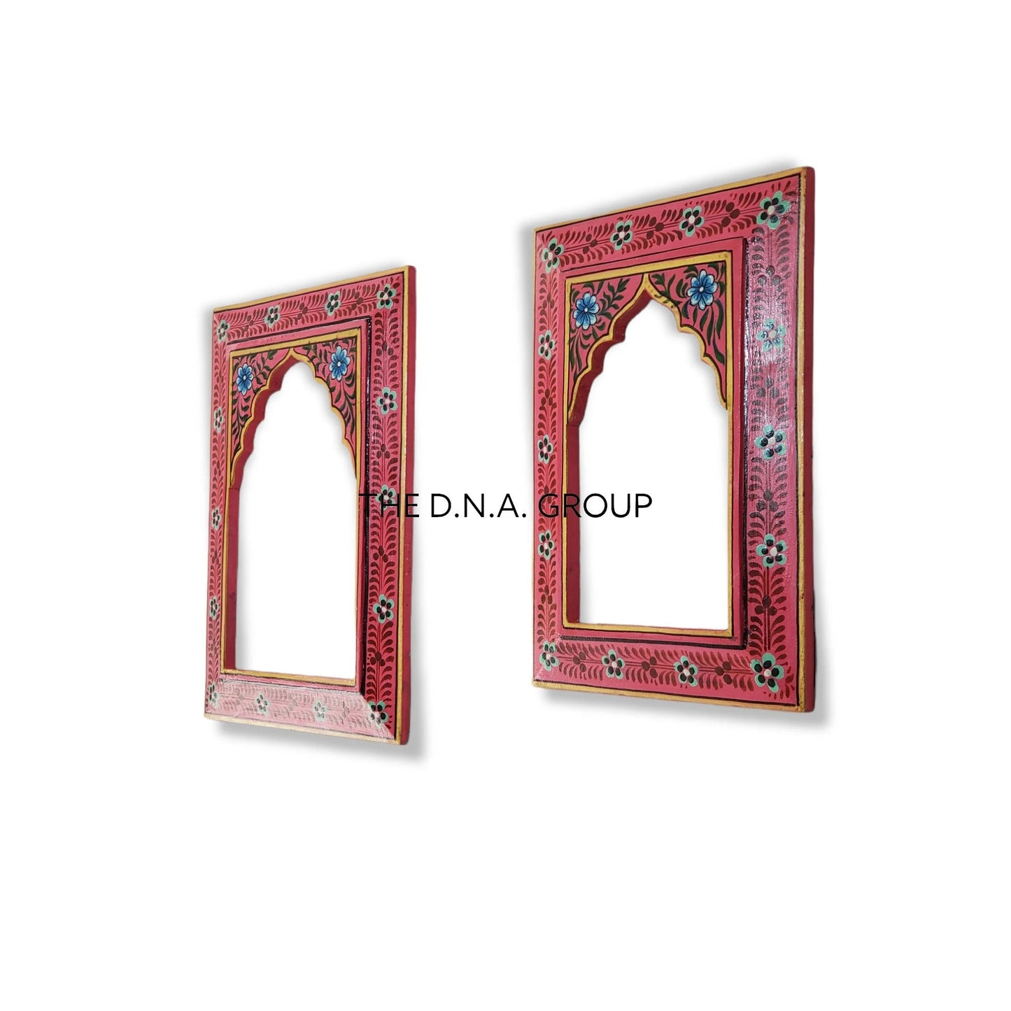Hand-Craved, Painted Photo Wooden Frame