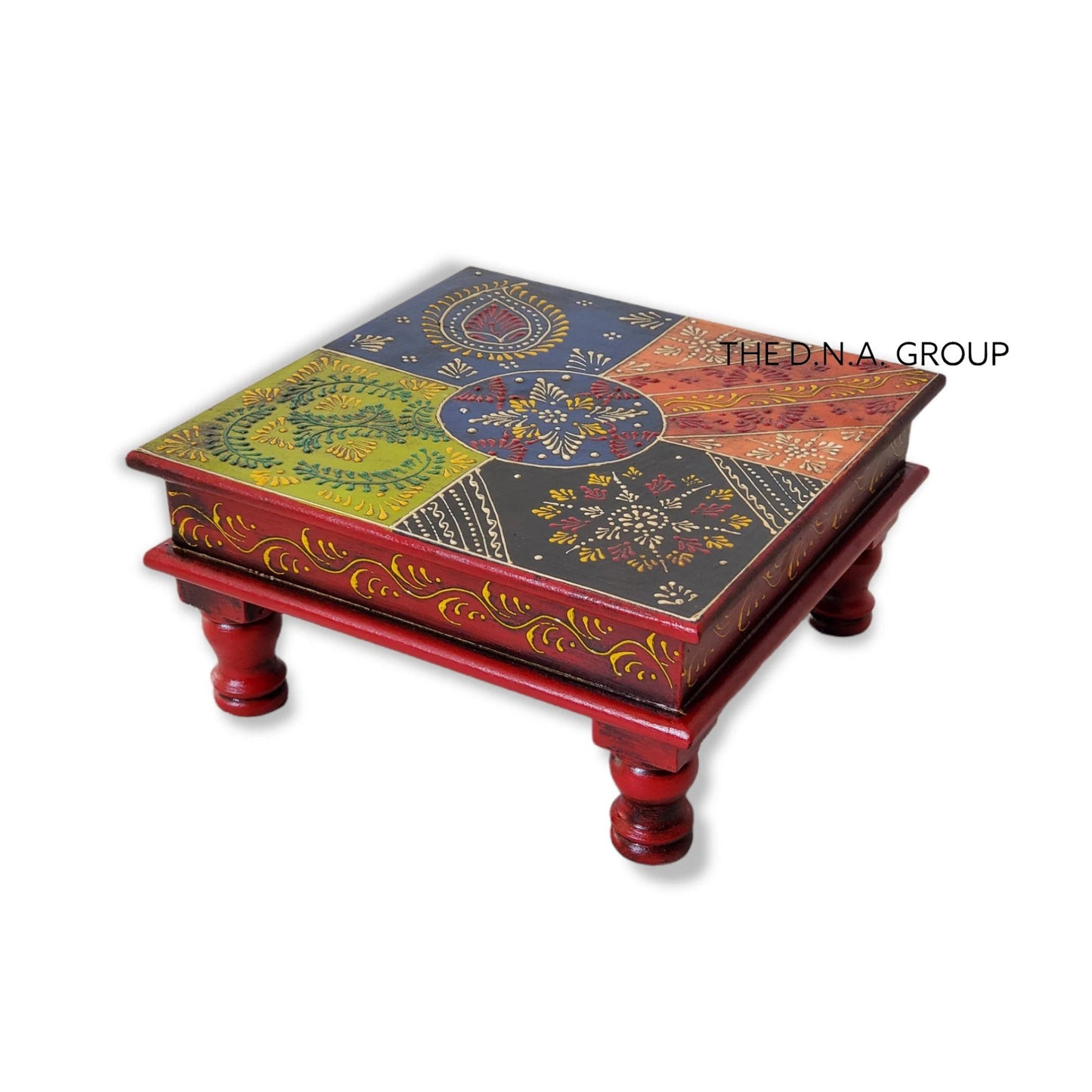 Unique Ethnic Chowki – Handmade Wooden Bajot