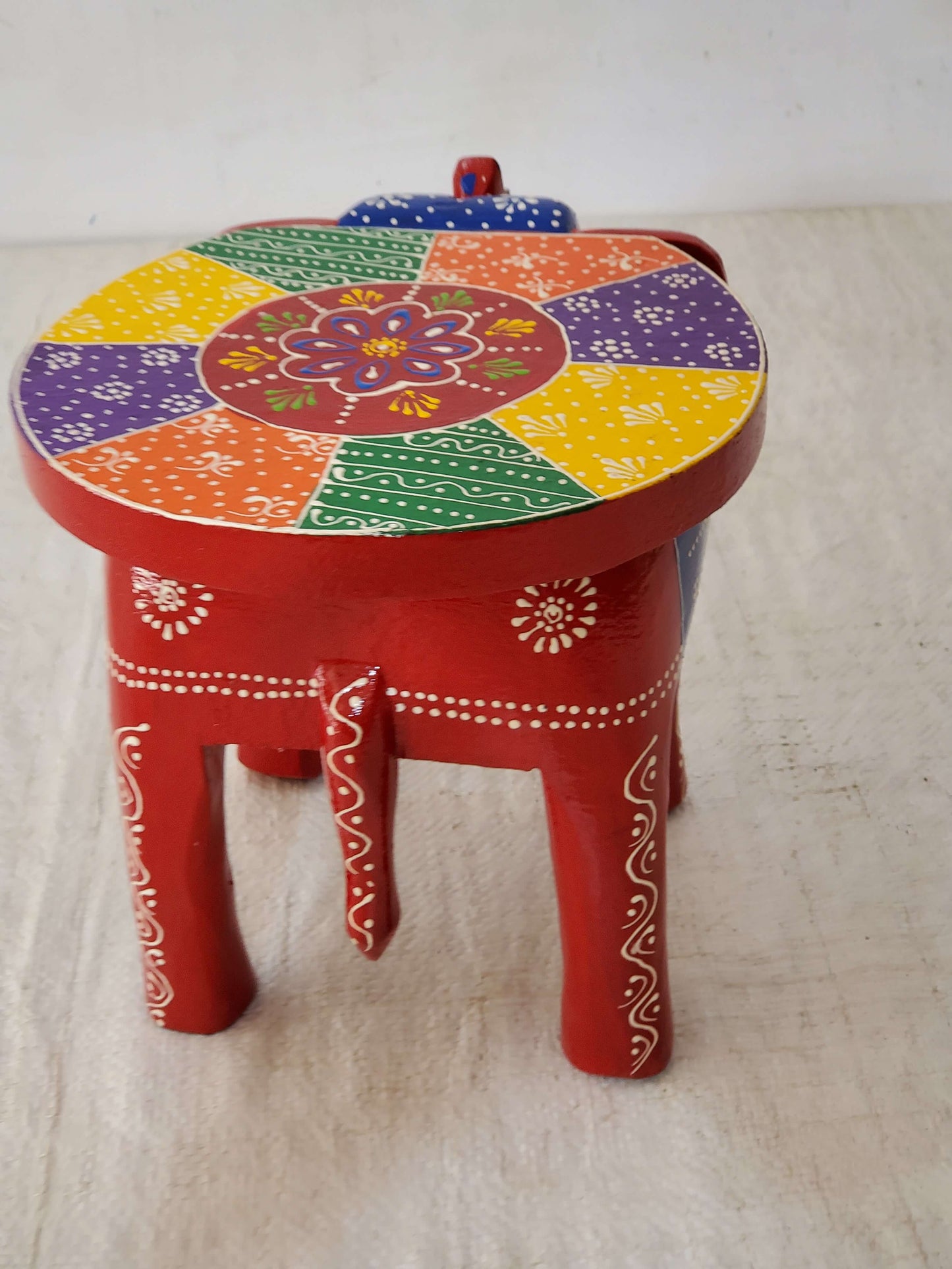 Indian Heritage Colourful Elephant Stool