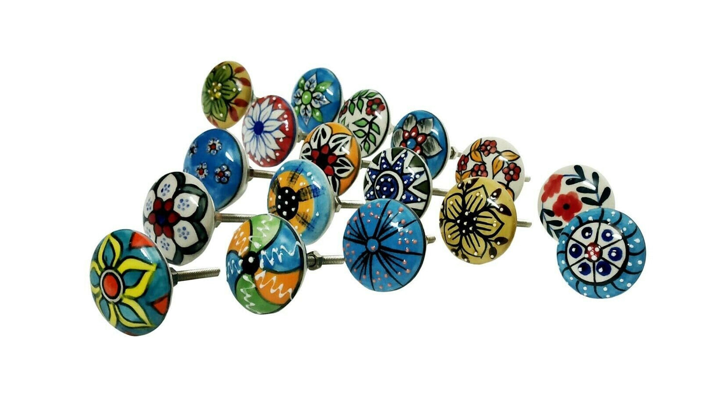 Ceramic Door Knobs Multi Colors Hand