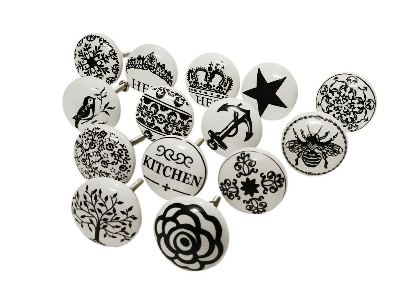 Ceramic Door Knobs Multi Design Model 1 :- Lot Of 14