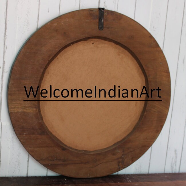 Antique Wood Carved Mirror Wall Hanging