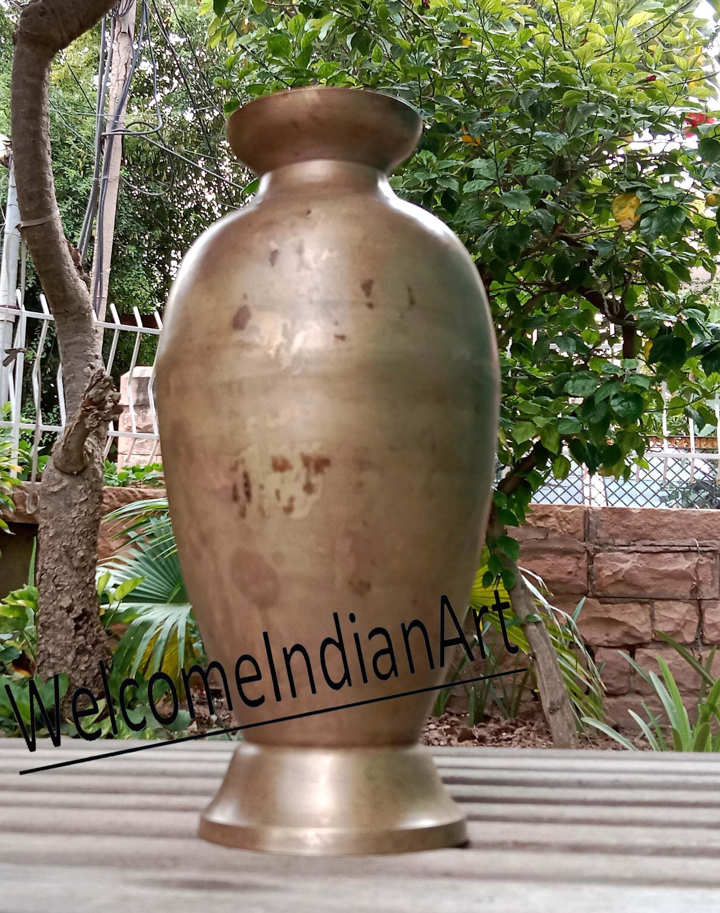 Brass Antique Vase Rustic Flower Brass
