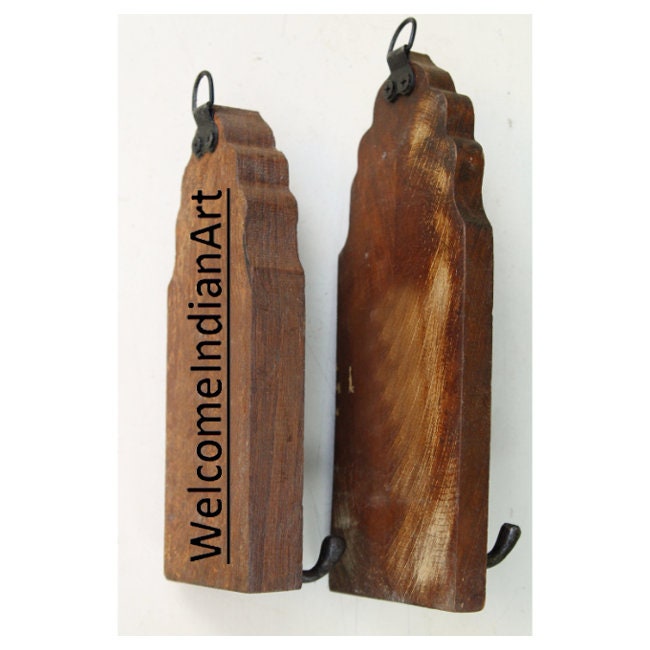 Vintage Iron Wooden Hook Hanger Antique