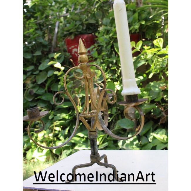 Vintage Style Metal Candle Stand