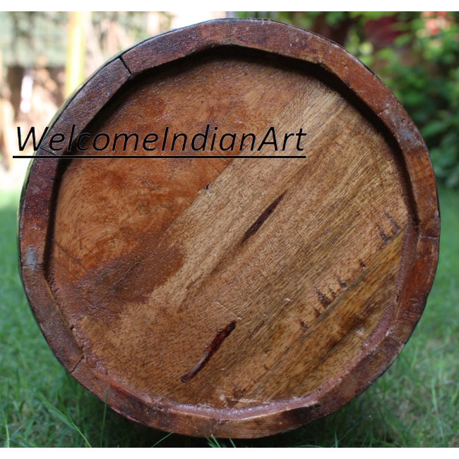Wooden Barrel, Dark Stool, Barrel Model 1