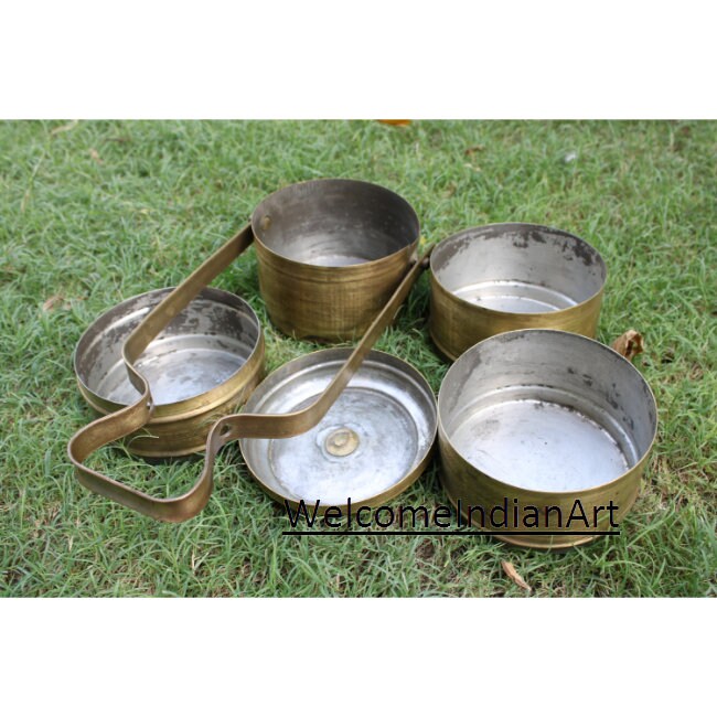 Vintage Old Brass Collectible Old Tiffin