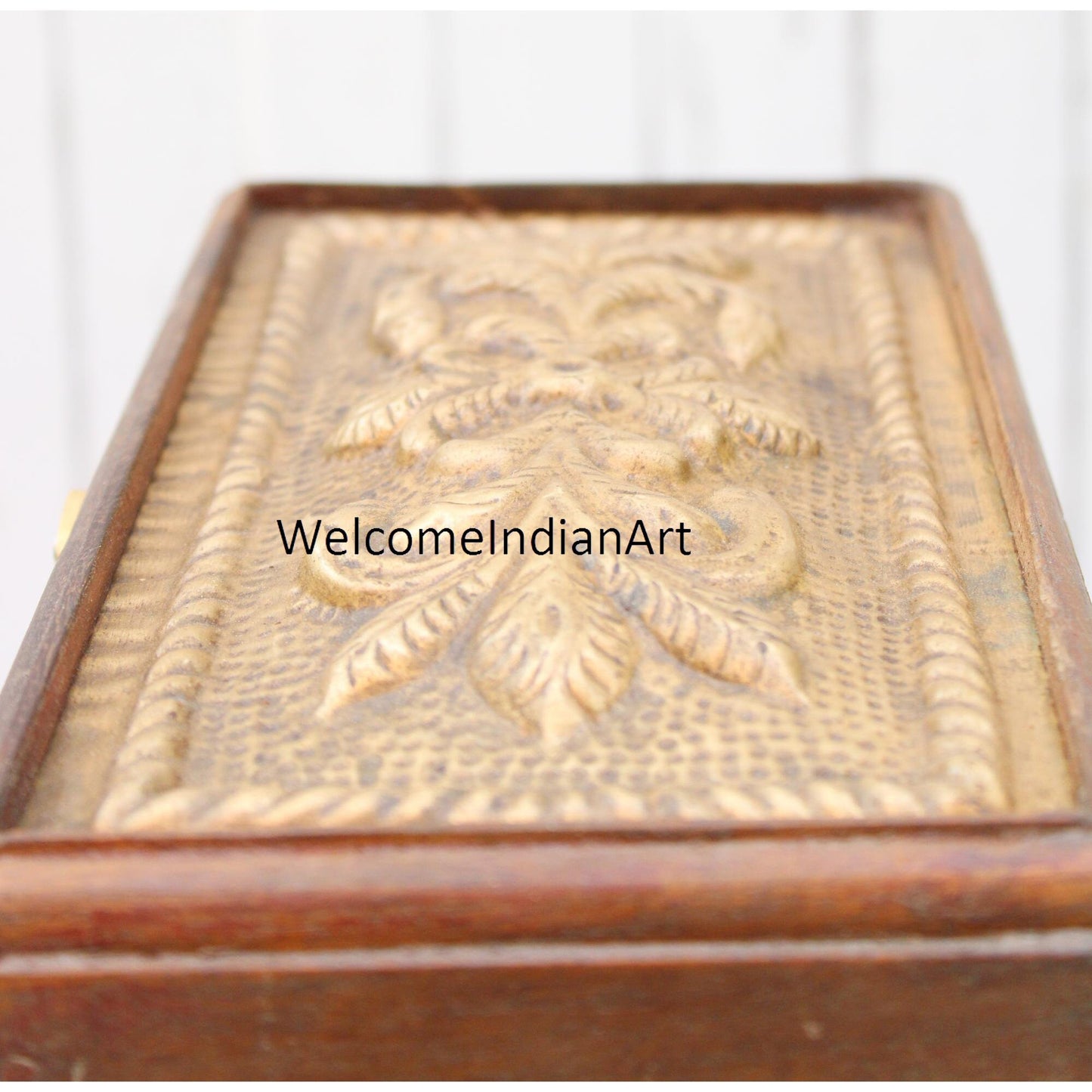Wooden Brass Fitted Box, Jewellery Model 1