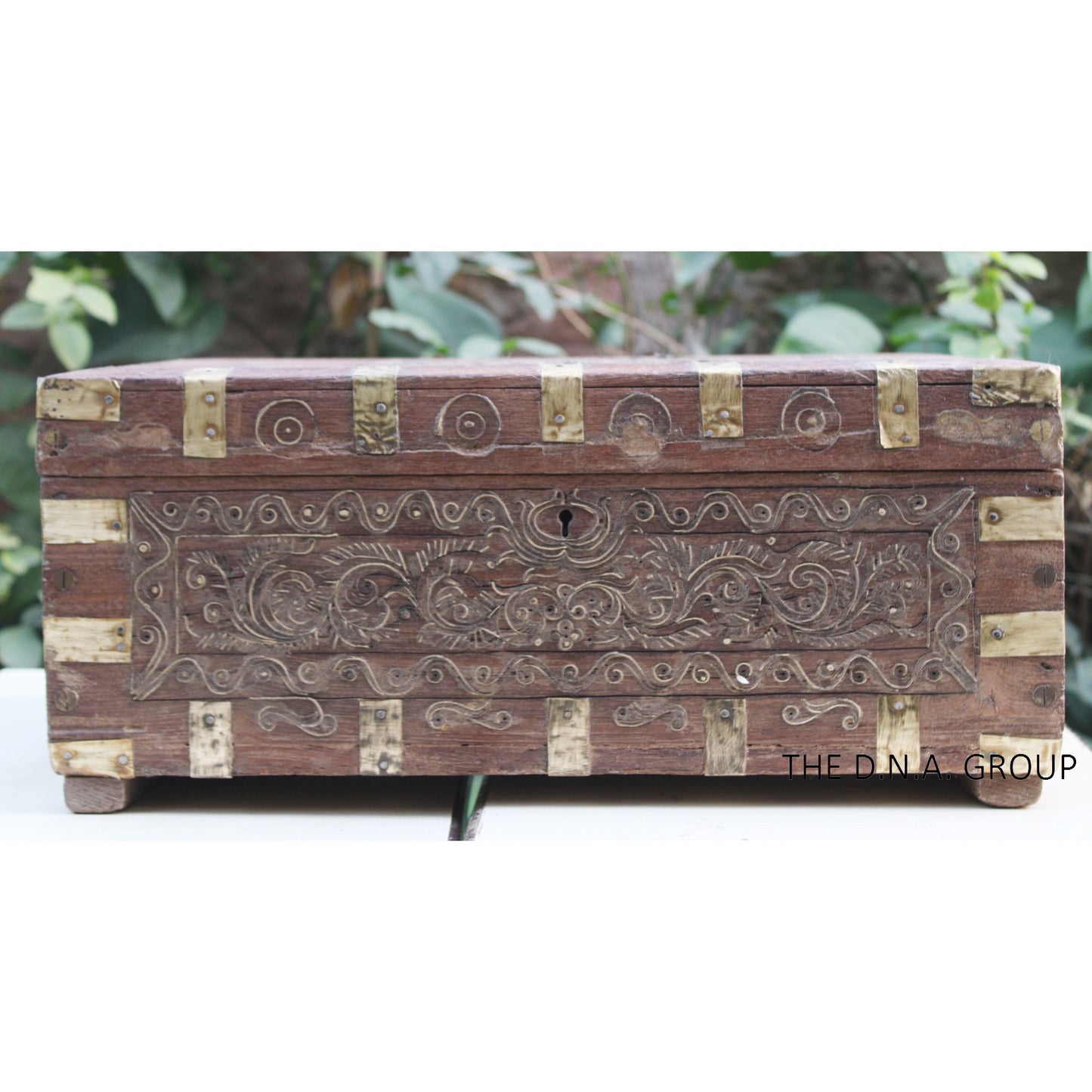 Antique Wooden Trunk With Secret Metal