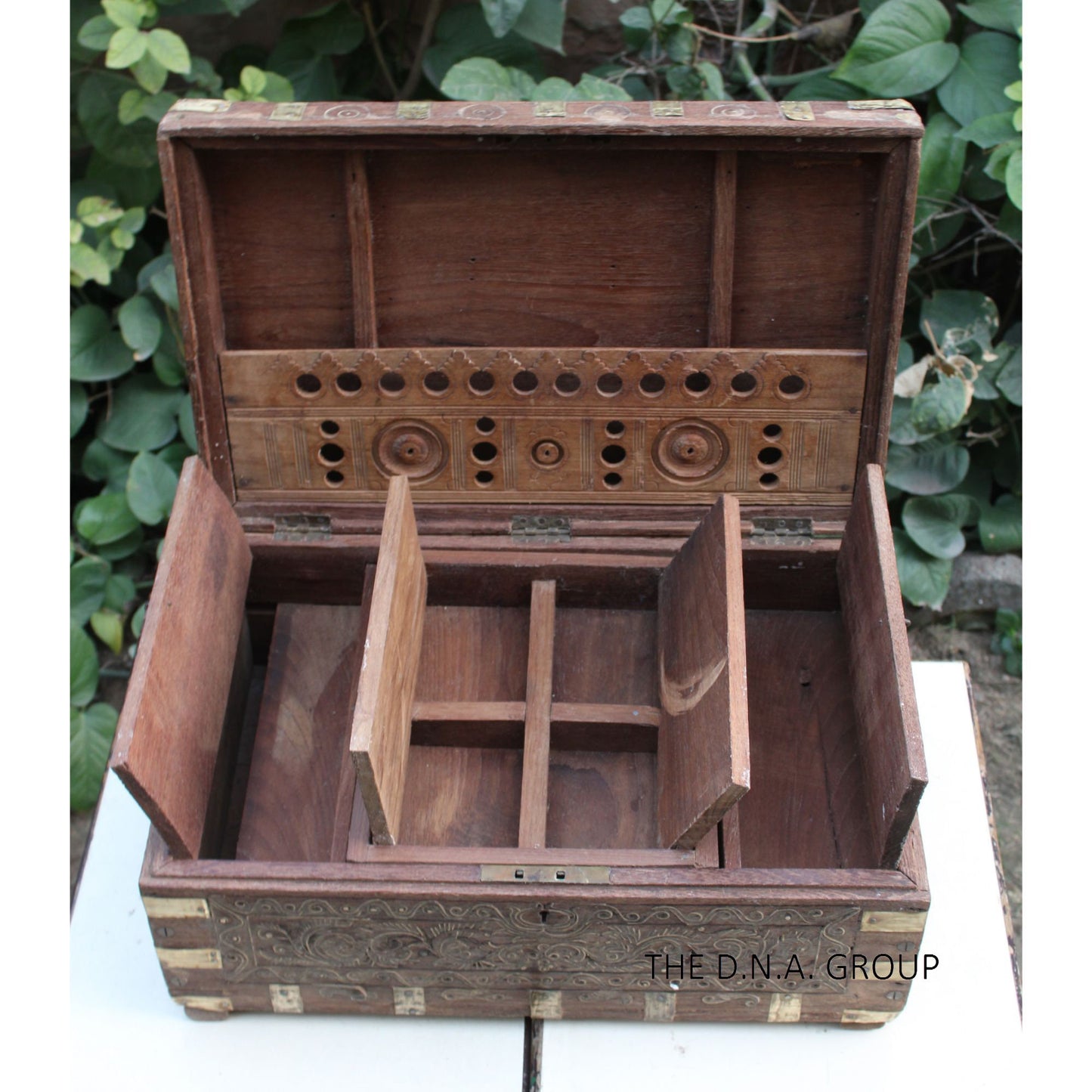 Antique Wooden Trunk With Secret Metal