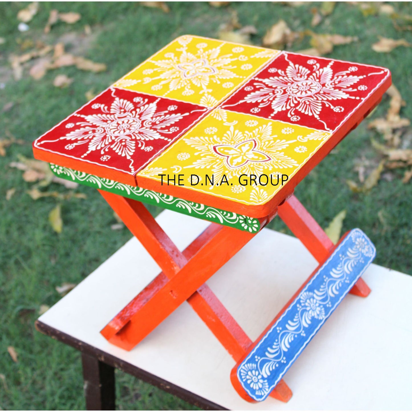 Wooden Small Handpainted Stool Indian Model 1