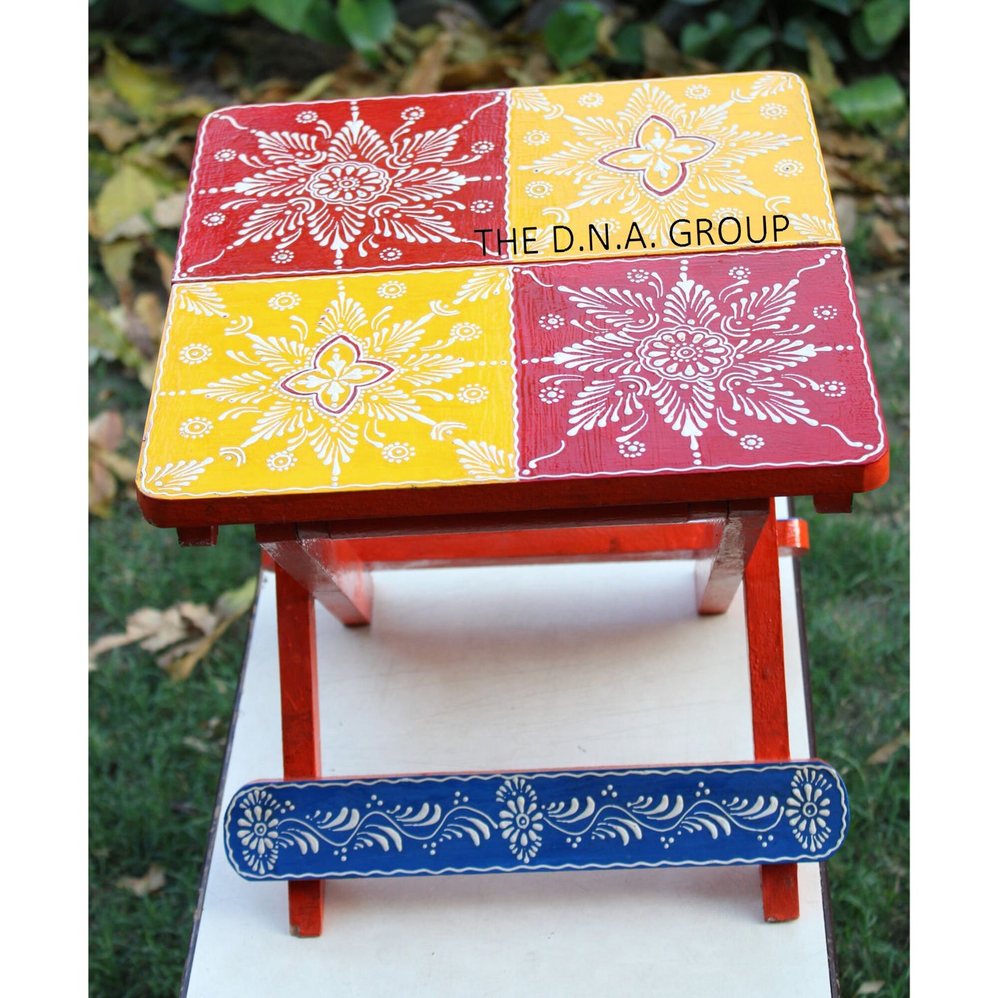 Wooden Small Handpainted Stool Indian Model 1
