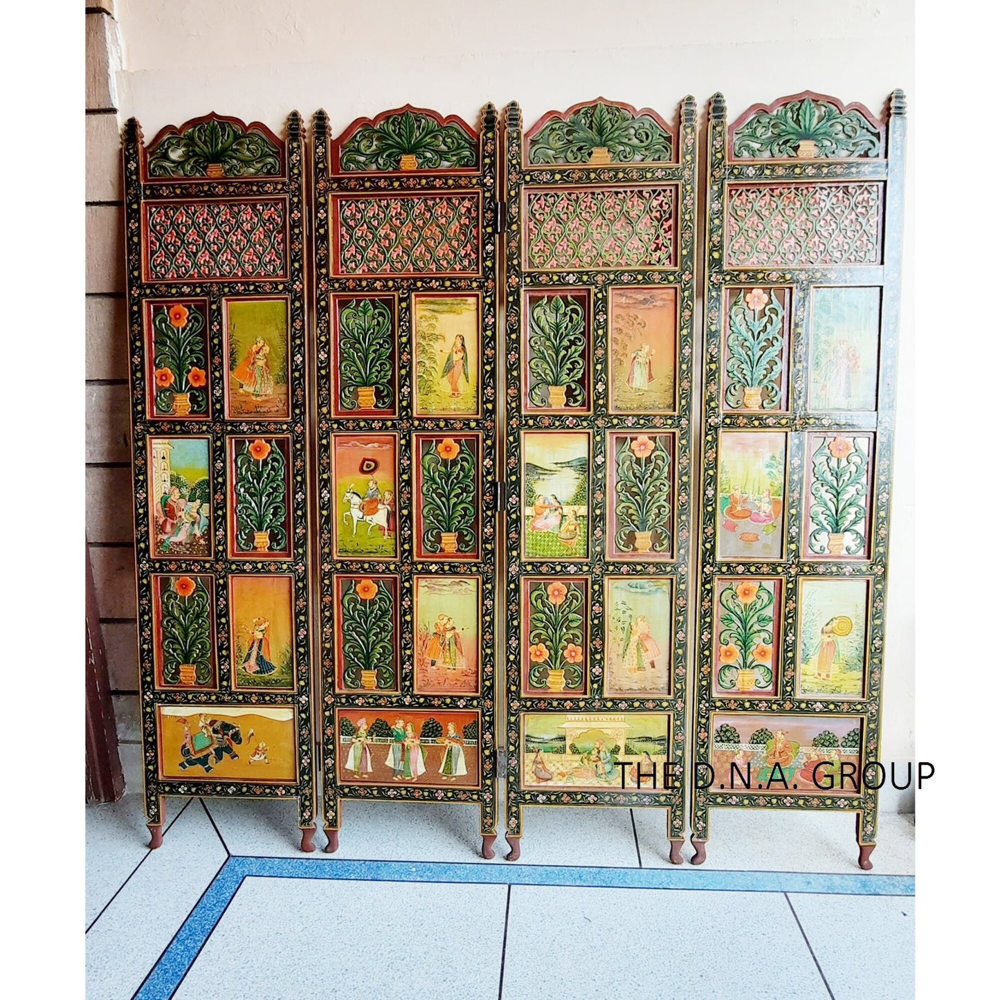 24K Pure Gold 4 Panels Folding Room Divider Screen