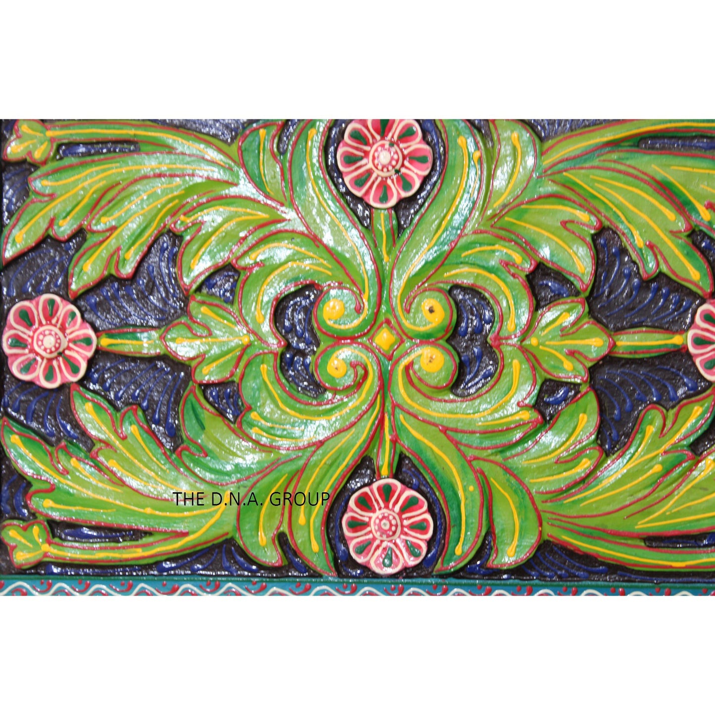 Wooden Wall Art Hand Painted Flower Pattern