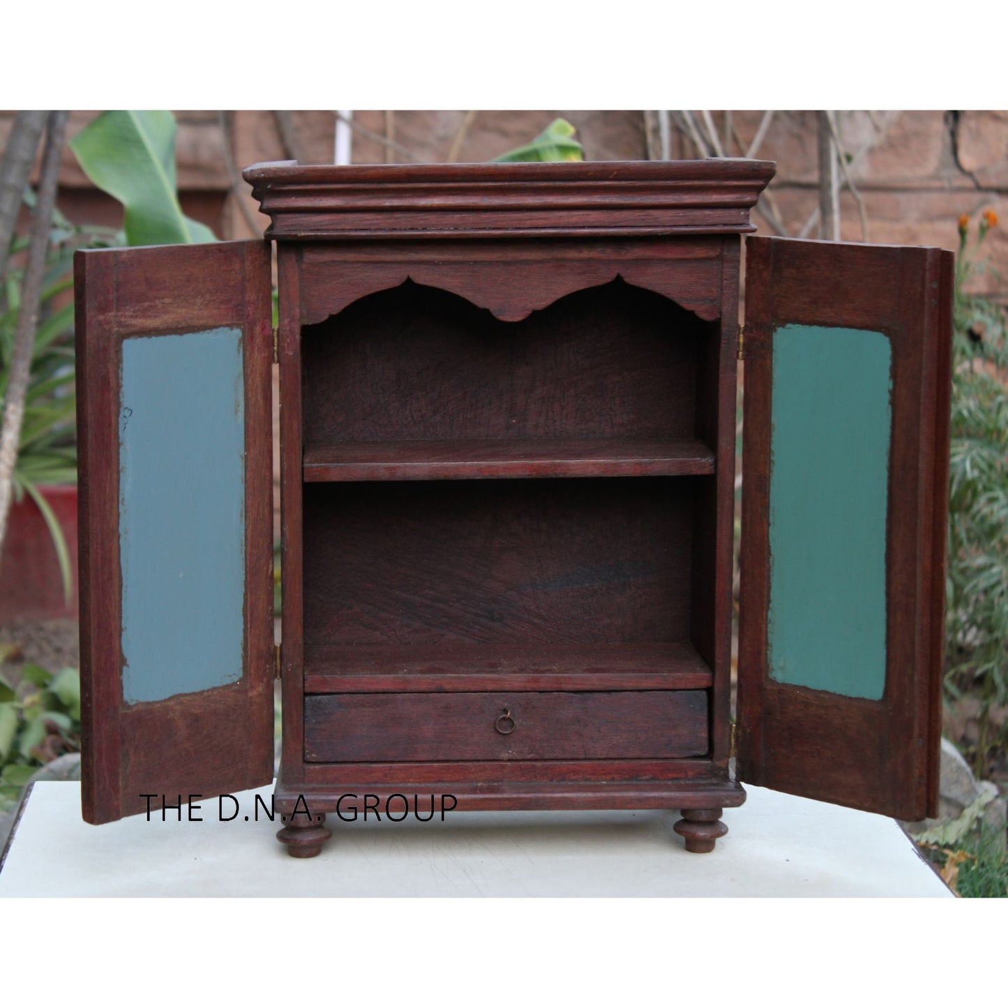 Vintage Wooden Glass Cabinet | Rustic