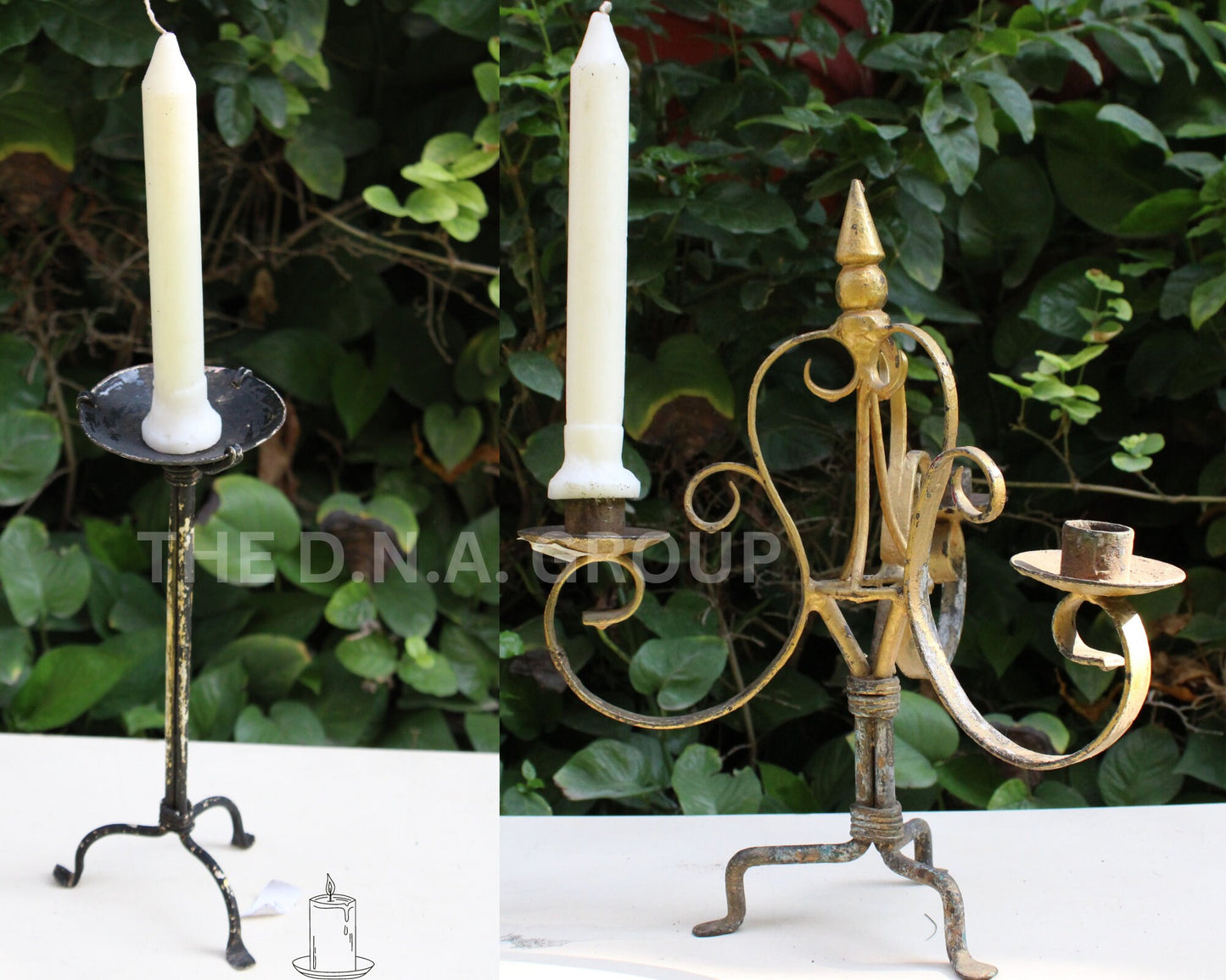Vintage Style Metal Candle Stand