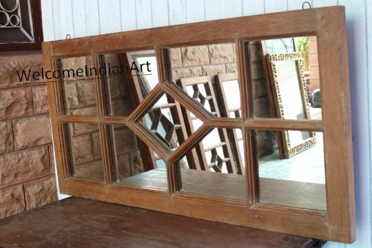 Antique Recycled Wooden Carved Mirror Model 2