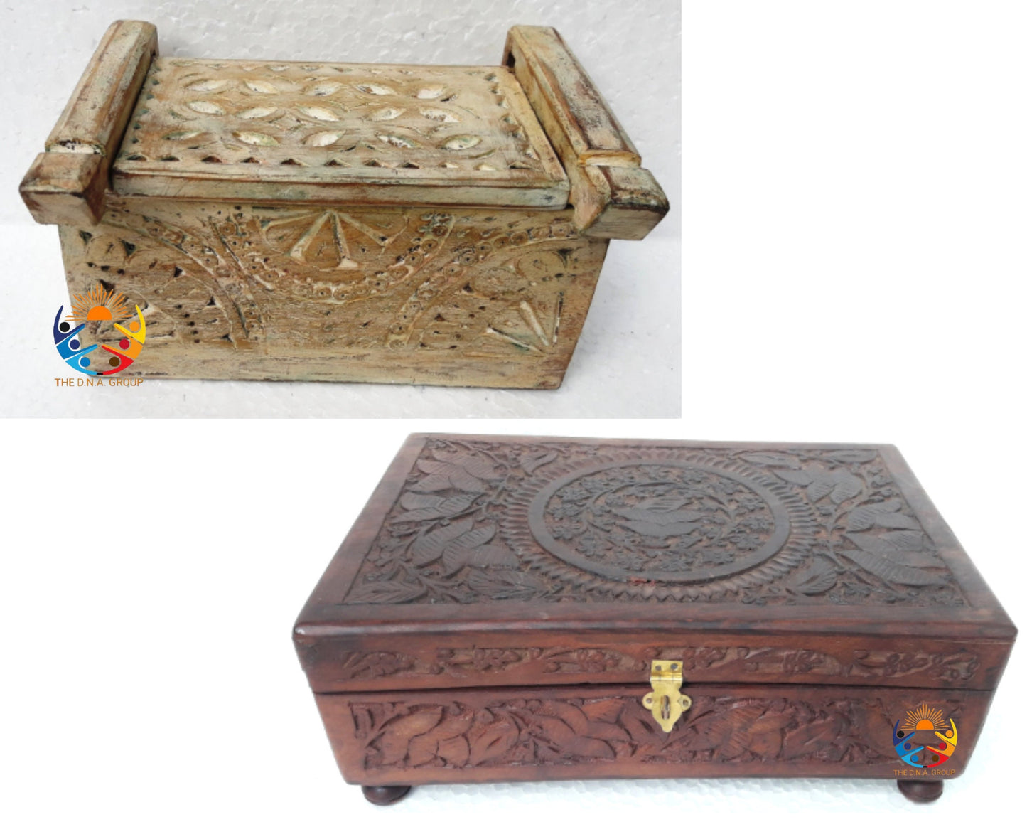 Antique Wooden Box Vintage Design Model 1