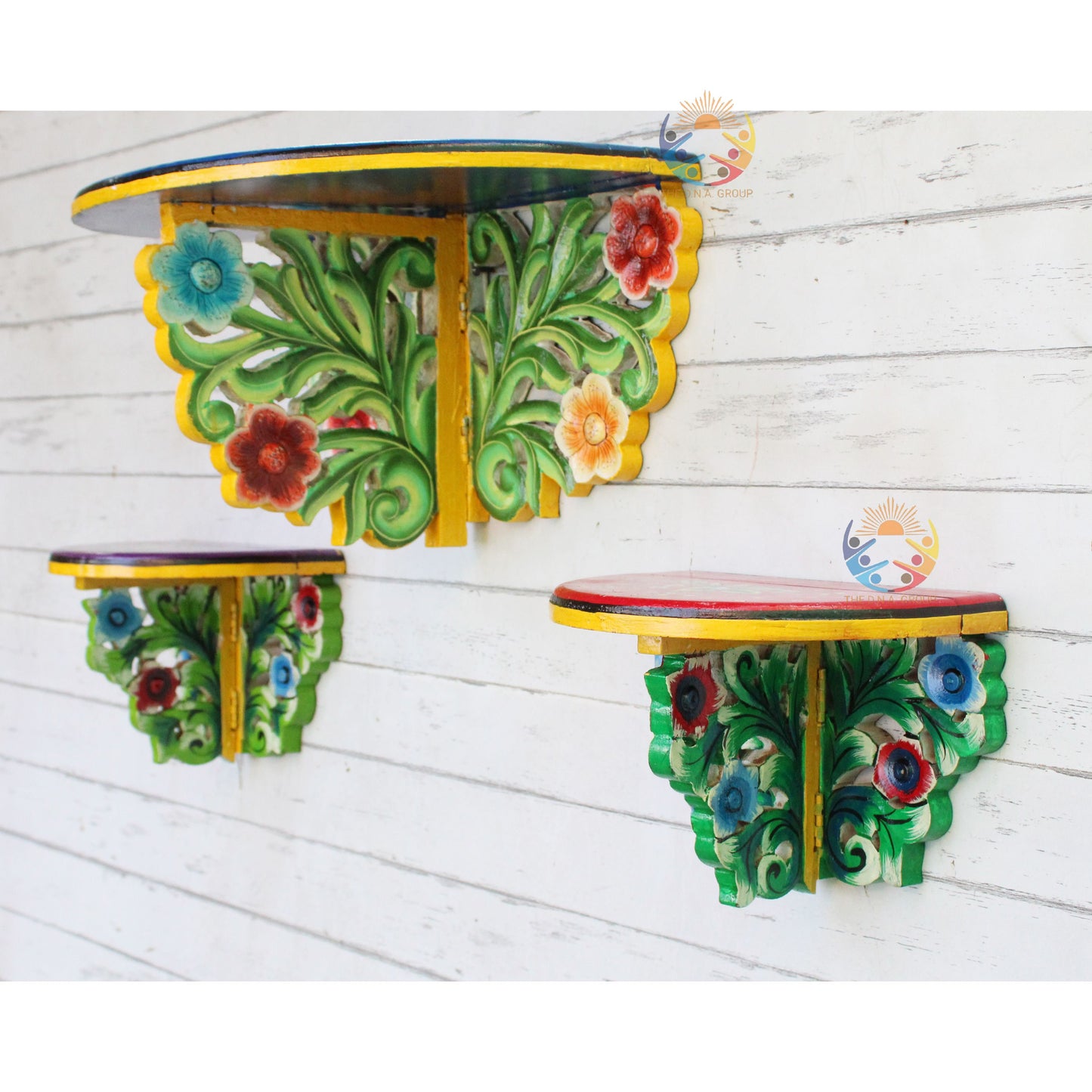 Set Of 3 Wooden Wall Wood