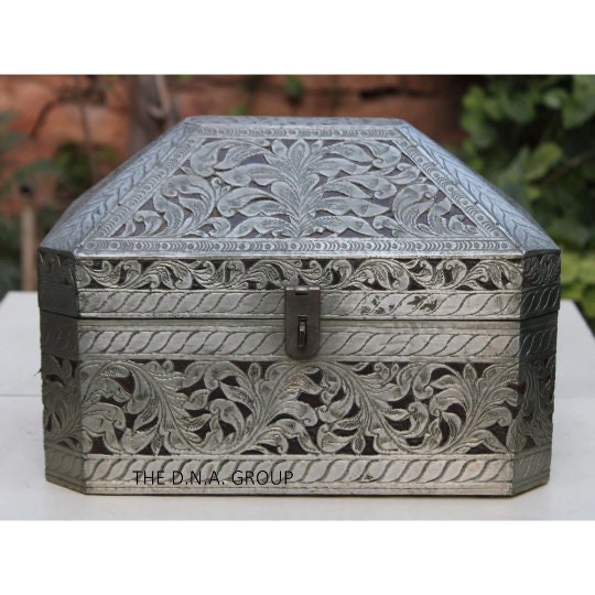 Antique Wooden Brass Fitted Box Model1 Long Brassbox