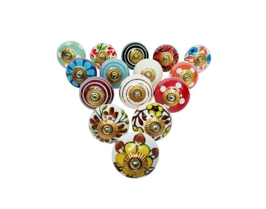Ceramic Door Knobs Multi Design Model 1 :- Lot Of 14