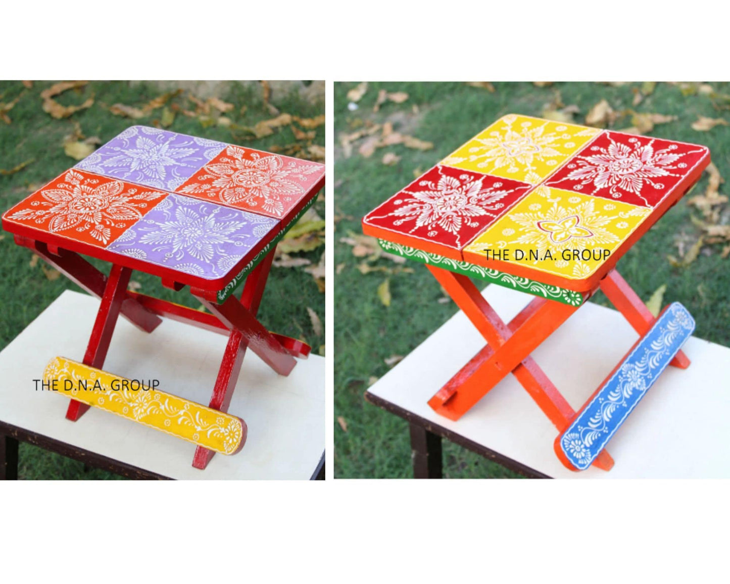 Wooden Small Handpainted Stool Indian Model 1