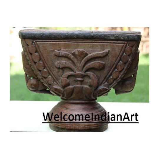 Vintage Wooden Candle Holder Hand Model 1