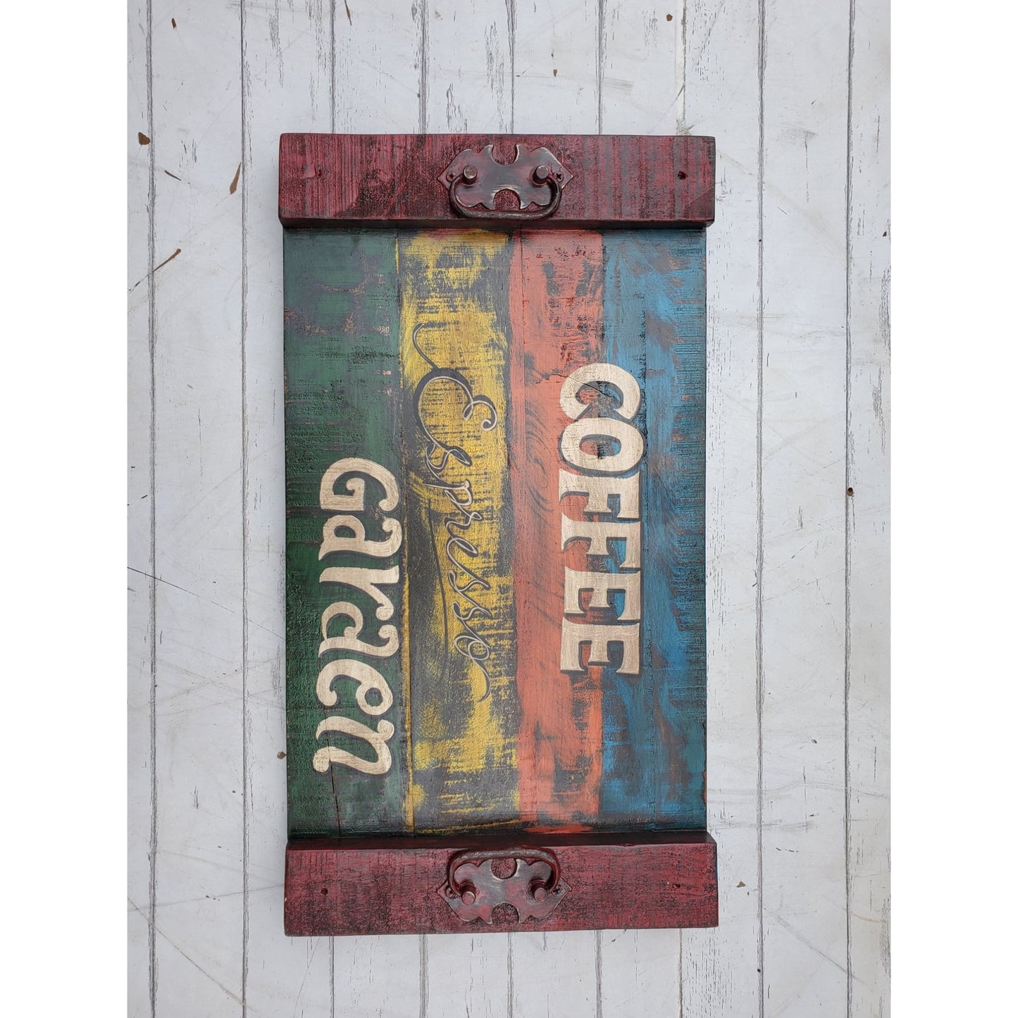 Wooden Handcrafted Rustic Printed Tray with
