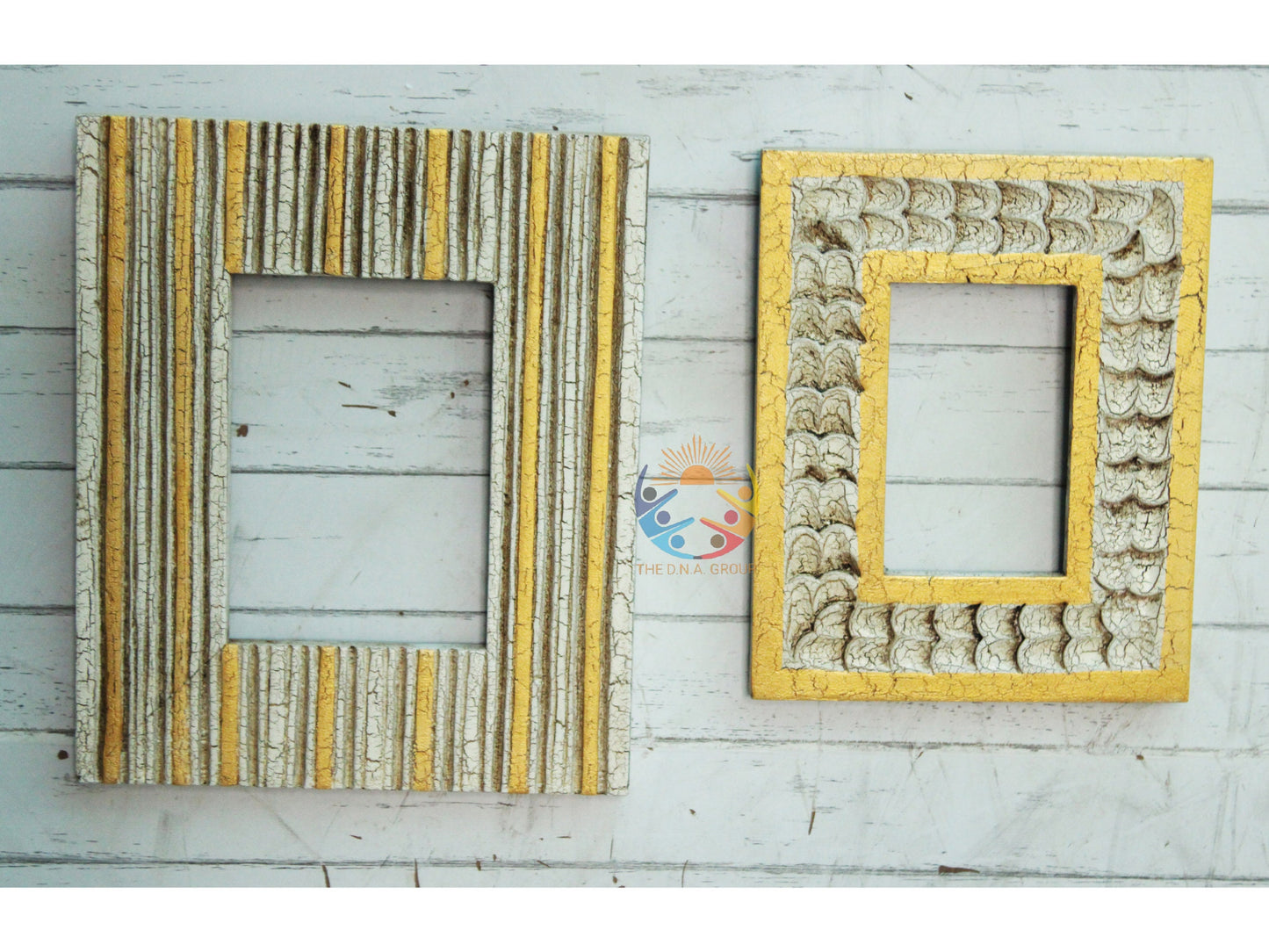 White Gold Painted Wooden Photo Wood