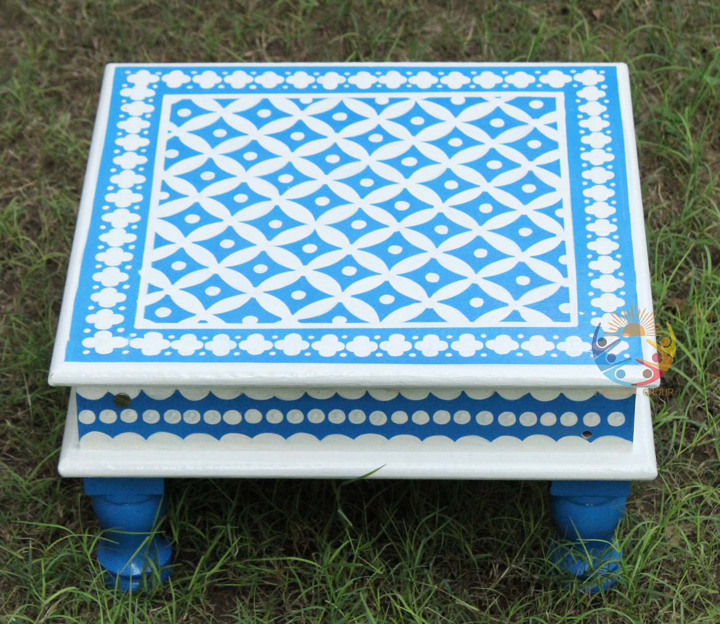 Indian Wooden Hand Painted Chowki / Bajot Set of 3