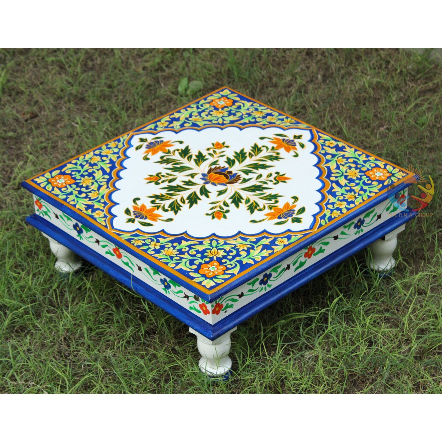 Indian Wooden Hand Painted Chowki / Bajot Set of 3
