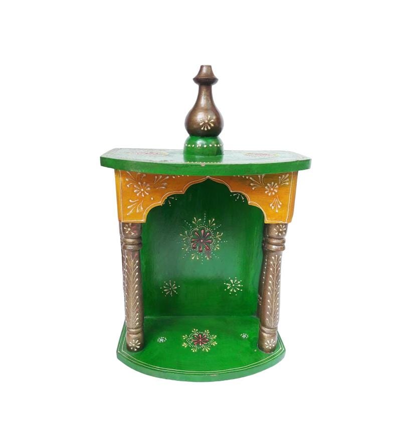 Small Wooden Temple Mandir Handcrafted Wood