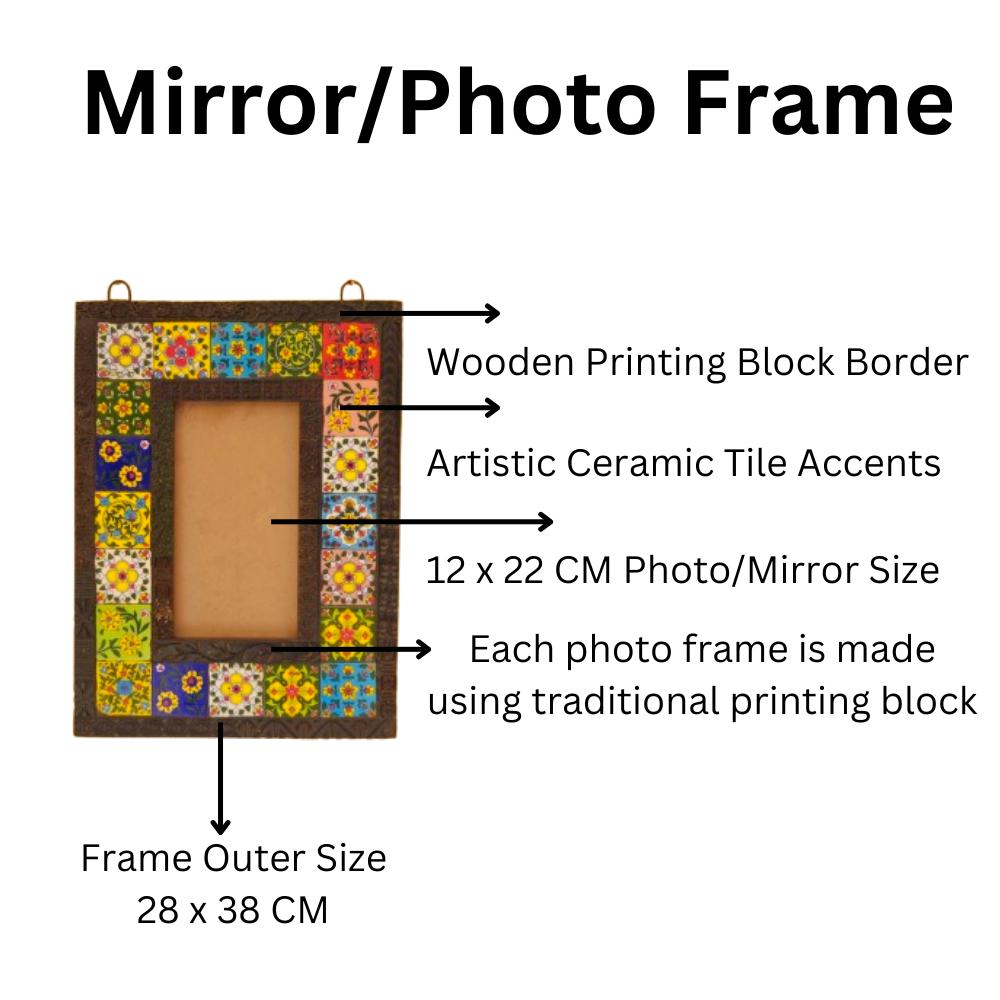 Wooden Picture Frame Handcrafted Wall Mirror