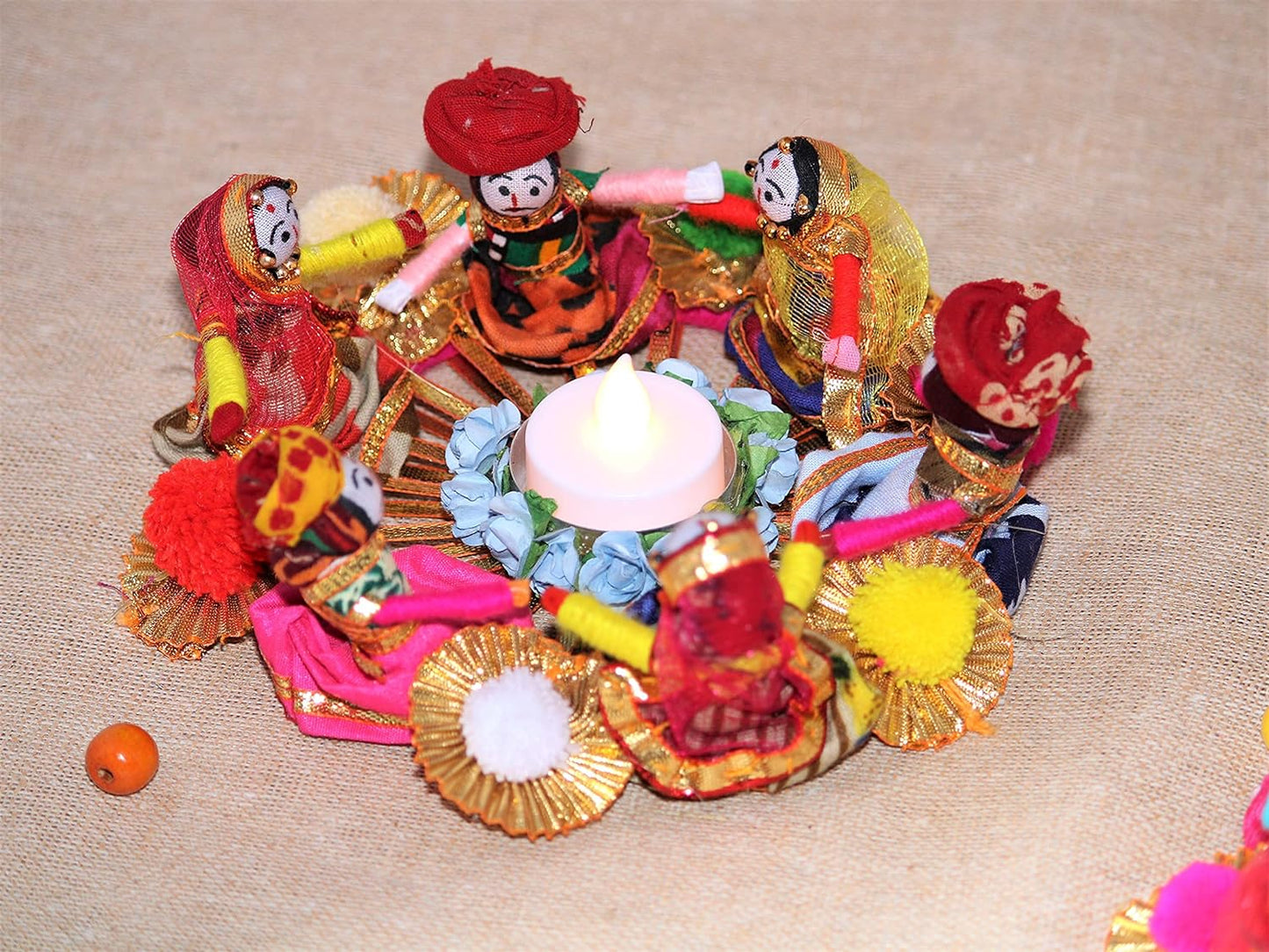 Handmade rajasthani theme recyle material candle holder for home and garden decoration showpieces.