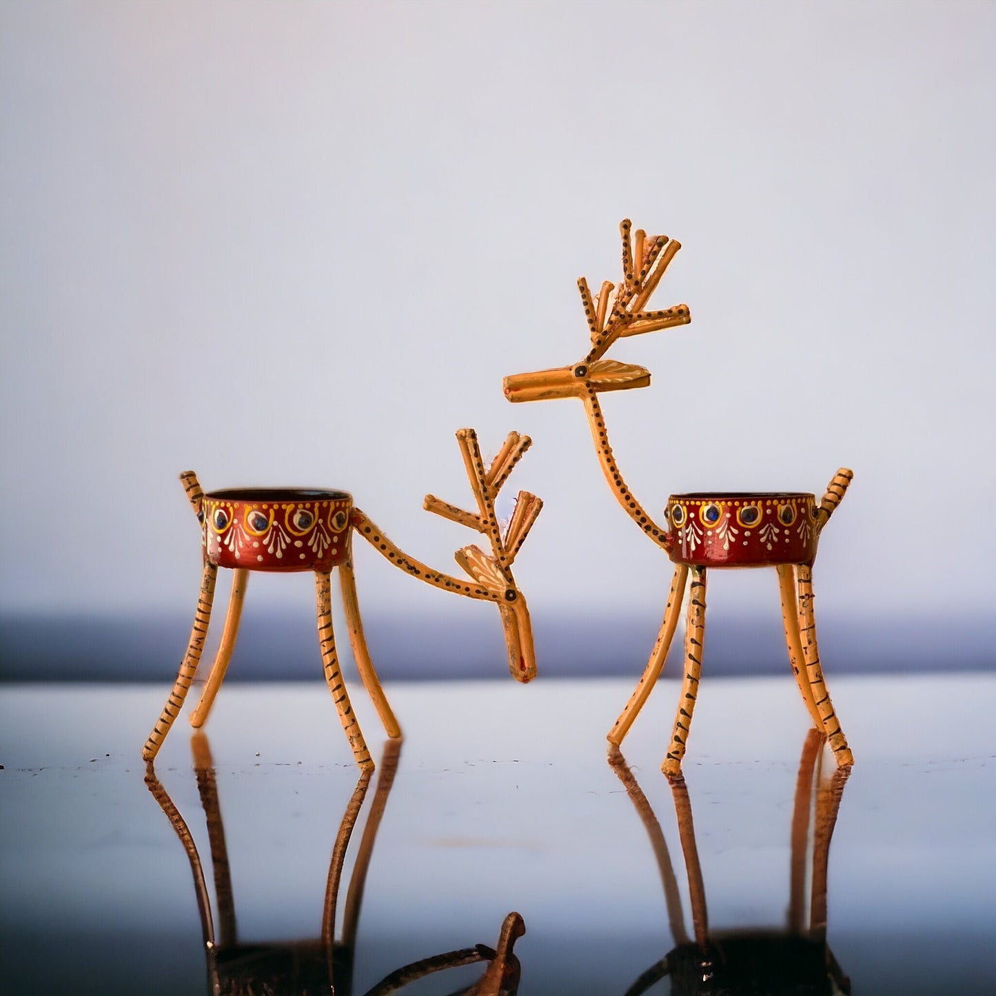 Funky T Light Retro Iron Deer Candle Stand