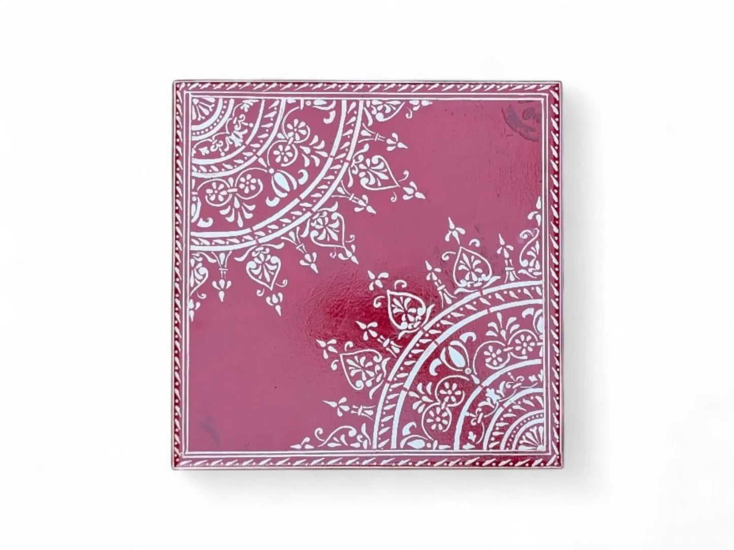 Painted Ethnic Bajot – Decorative Indian Wood