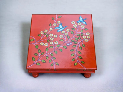 Handmade Chowki – Wooden Bajot with Ethnic Art