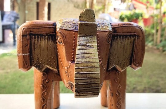Bohemian Elephant Wooden Stool