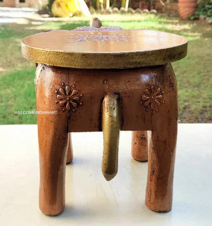 Bohemian Elephant Wooden Stool