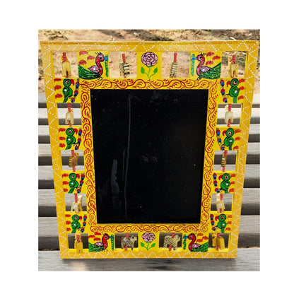 Natural Handmade Wood Frame | Yellow, Red
