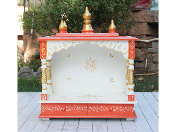 Handmade Wooden Temple for Home – 18x9x22"