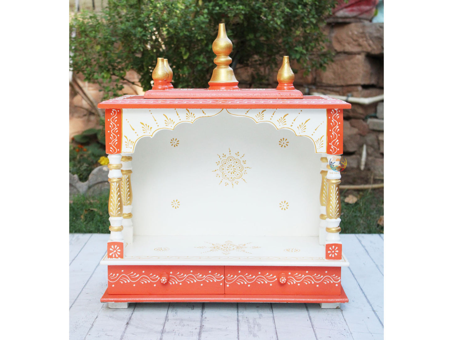 Handmade Wooden Temple for Home – 18x9x22"