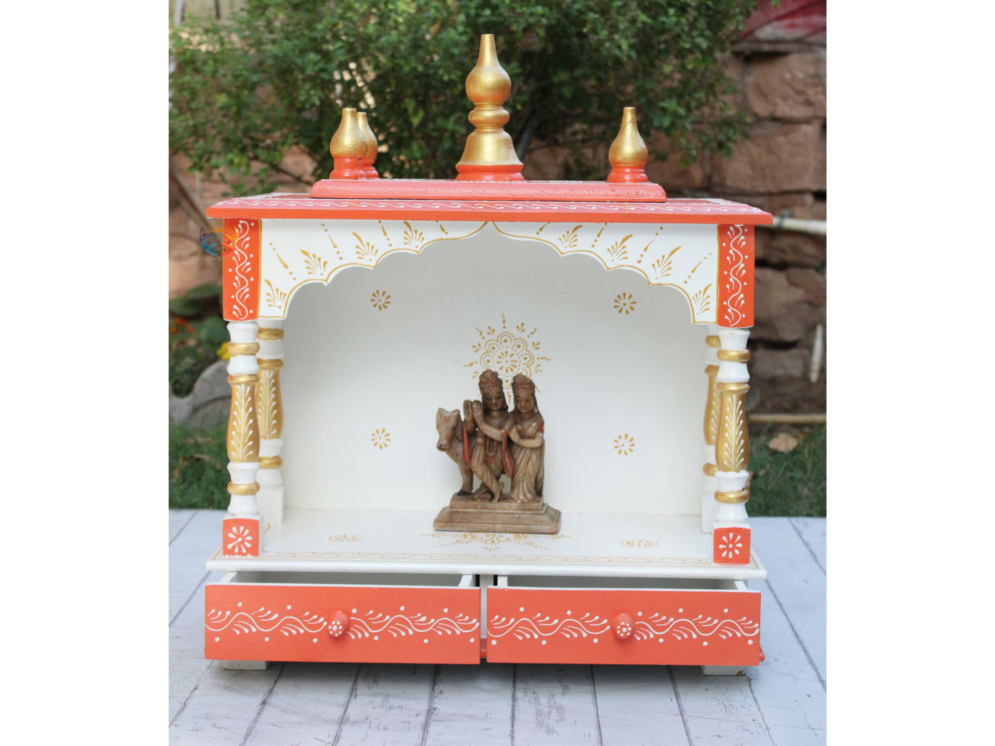 Handmade Wooden Temple for Home – 18x9x22"