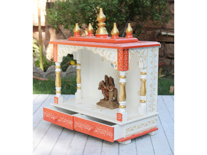 Handmade Wooden Temple for Home – 18x9x22"