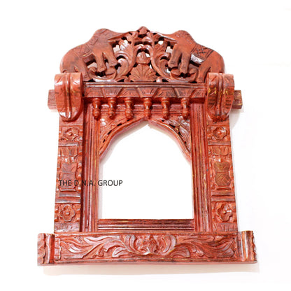 Wooden Elephant Handcarved Handpainted Frame