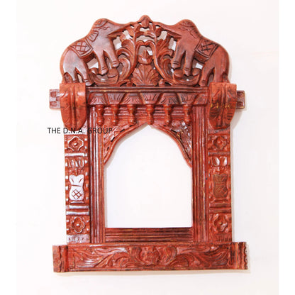 Wooden Elephant Handcarved Handpainted Frame