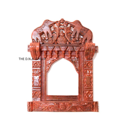 Wooden Elephant Handcarved Handpainted Frame