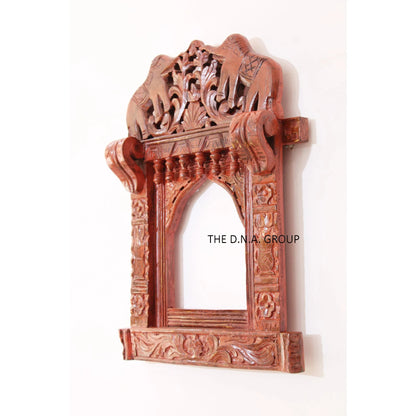 Wooden Elephant Handcarved Handpainted Frame