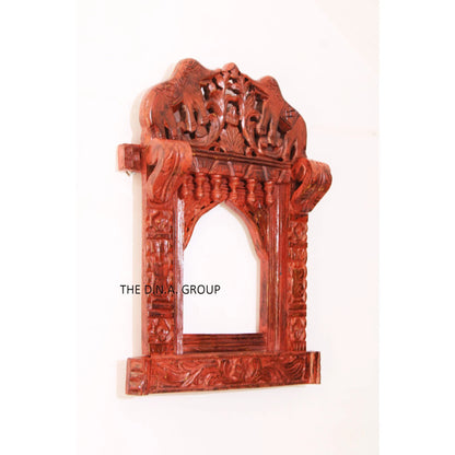 Wooden Elephant Handcarved Handpainted Frame