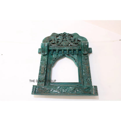 Wooden Elephant Handcarved Handpainted Frame